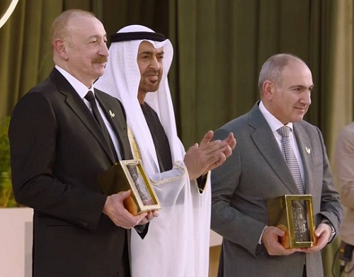 Նիկոլ Փաշինյանն ու Իլհամ Ալիևը Աբու Դաբիում ստացան «Զայեդ» մարդկային եղբայրության մրցանակը