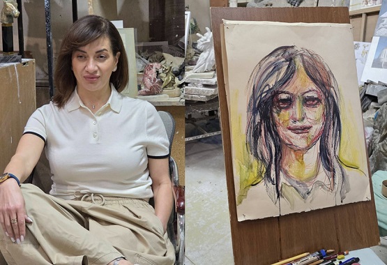 Աննա Հակոբյանը՝ բնորդուհու դերում․ Լևոն Թոքմաջյանն է  նկարել նրան